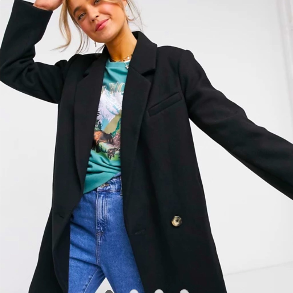 ASOS boyfriend coat in black